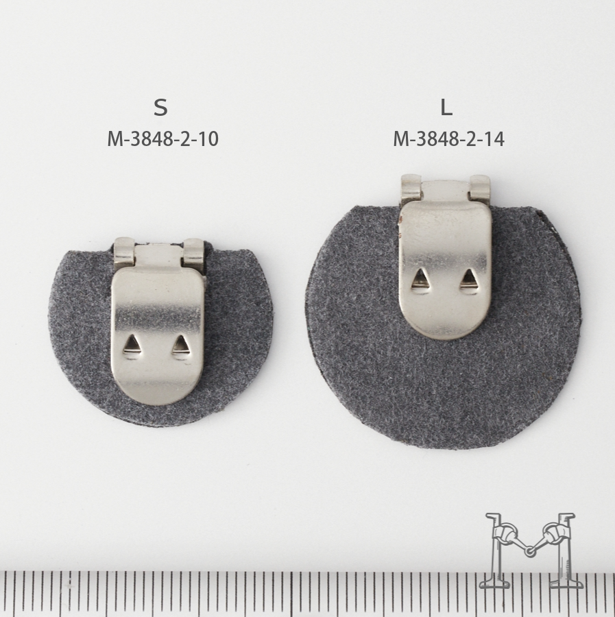 シューズクリップ用パーツ 金具(大)× ラウンド不織布付き M-3848-2-10