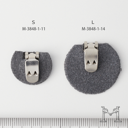 シューズクリップ用パーツ 金具（小）× ラウンド不織布付き M-3848-1-11