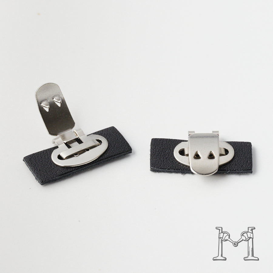 シューズクリップ用パーツ 金具（小）× スクエア革付き M-3848-1-1