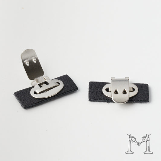 シューズクリップ用パーツ 金具（小）× スクエア革付き M-3848-1-1