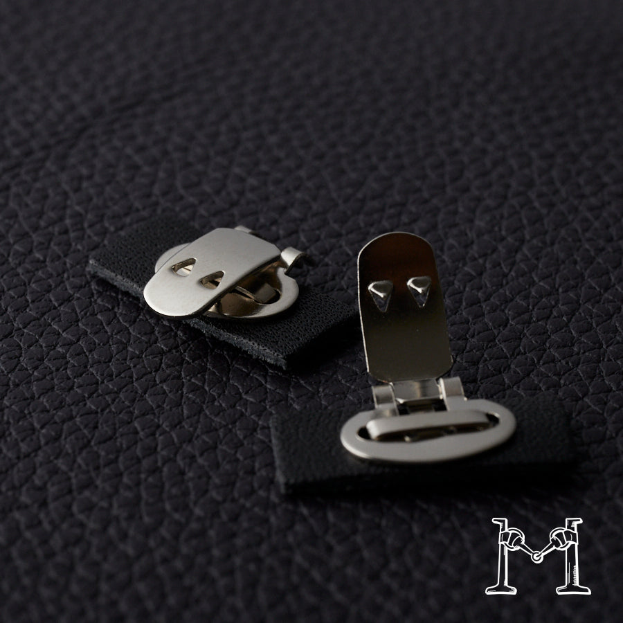 シューズクリップ用パーツ 金具（小）× スクエア革付き M-3848-1-1