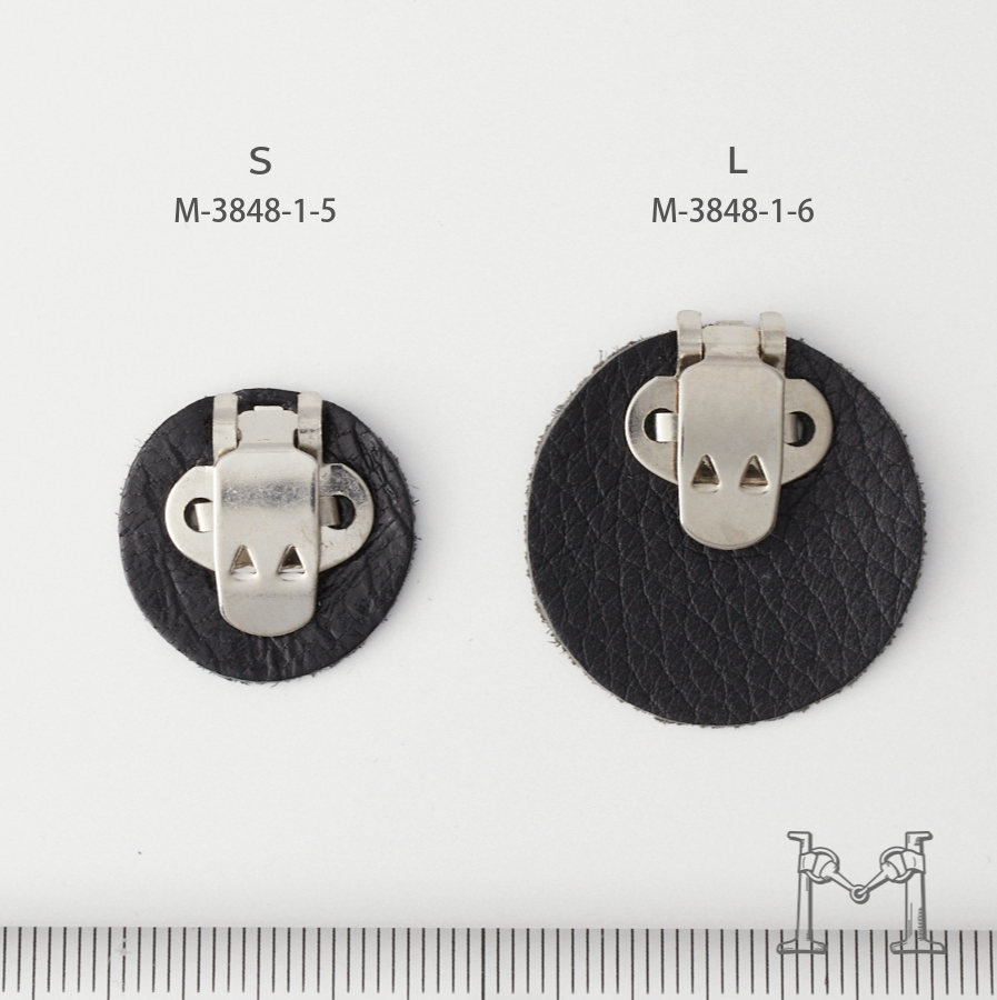 シューズクリップ用パーツ 金具（小）× ラウンド革付き M-3848-1-5