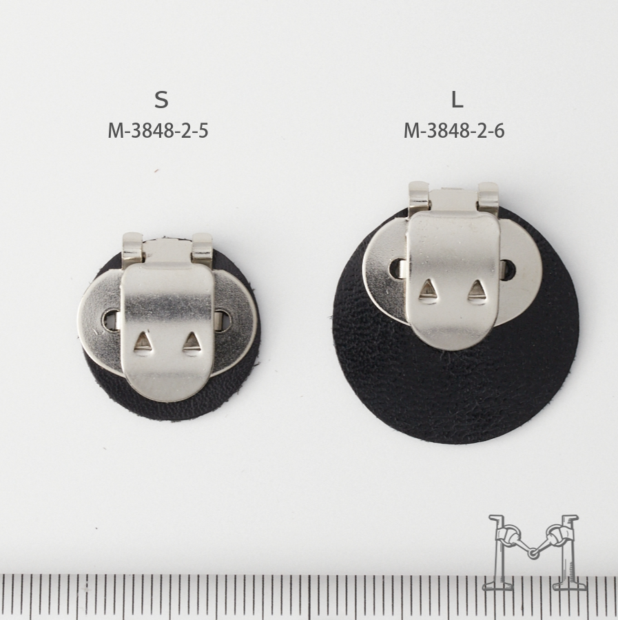 シューズクリップ用パーツ 金具（大）× ラウンド革付き M-3848-2-5